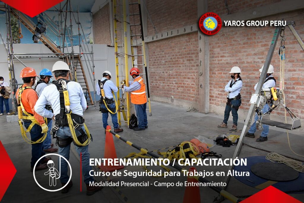 Participantes realizando entrenamiento de seguridad para trabajos en altura